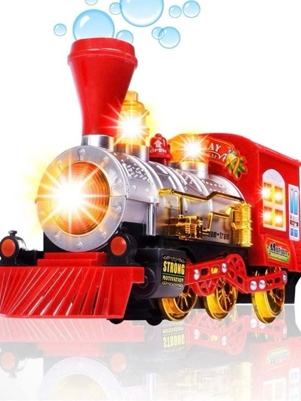 Happy Papa Motion Train Toy with Bubbles, Lights and Sound